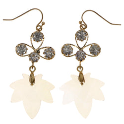 Mi Amore Leaf Dangle-Earrings Gold-Tone/Peach