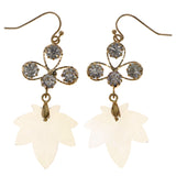 Mi Amore Leaf Dangle-Earrings Gold-Tone/Peach