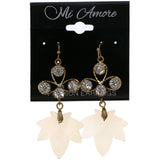 Mi Amore Leaf Dangle-Earrings Gold-Tone/Peach