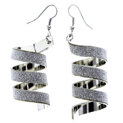 Mi Amore Spiral Dangle-Earrings Silver-Tone