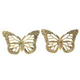 Gold-Tone Metal Butterfly Dangle-Earrings