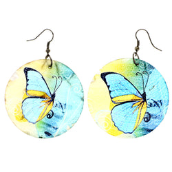 Mi Amore Butterfly Dangle-Earrings Blue/Yellow