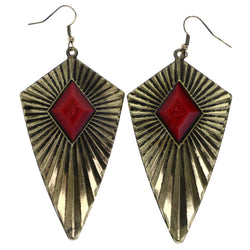 Mi Amore Antiqued Dangle-Earrings Gold-Tone/Red