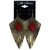 Mi Amore Antiqued Dangle-Earrings Gold-Tone/Red