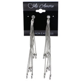 Mi Amore Drop-Dangle-Earrings Silver-Tone