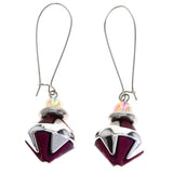 Mi Amore AB Finish Dangle-Earrings Purple/Silver-Tone