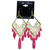 Mi Amore Filigree Dangle-Earrings Gold-Tone/Pink