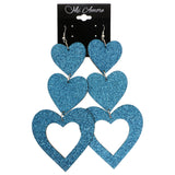 Mi Amore Heart Dangle-Earrings Blue