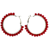 Mi Amore Hoop-Earrings Silver-Tone/Red