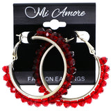 Mi Amore Hoop-Earrings Silver-Tone/Red