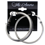 Mi Amore Hoop-Earrings Black/Silver-Tone