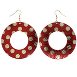 Mi Amore Polka Dot Dangle-Earrings Red/Gold-Tone