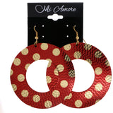 Mi Amore Polka Dot Dangle-Earrings Red/Gold-Tone