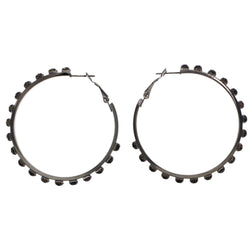 Mi Amore Hoop-Earrings Dark-Silver/Black