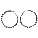 Mi Amore Hoop-Earrings Dark-Silver/Black