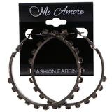 Mi Amore Hoop-Earrings Dark-Silver/Black