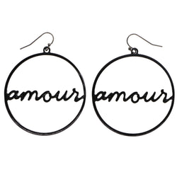 Mi Amore Amour Dangle-Earrings Black