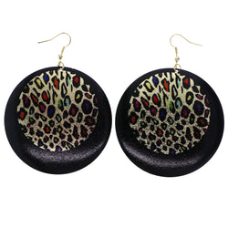 Mi Amore Cheetah Print Dangle-Earrings Black/Multicolor