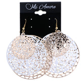 Mi Amore Flower Dangle-Earrings Gold-Tone/White