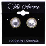 Mi Amore Simple Post-Earrings Silver-Tone/Gold-Tone