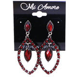 Mi Amore Drop-Dangle-Earrings Red/Dark-Silver