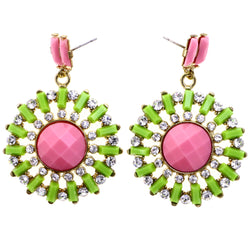Mi Amore Drop-Dangle-Earrings Green/Pink