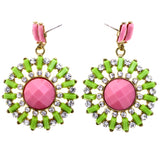 Mi Amore Drop-Dangle-Earrings Green/Pink