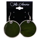 Mi Amore Dangle-Earrings Green/Silver-Tone