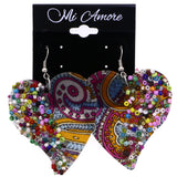 Mi Amore Paisley Heart Dangle-Earrings Multicolor