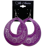 Mi Amore Filigree Dangle-Earrings Pink/Silver-Tone