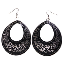 Mi Amore Filigree Dangle-Earrings Black/Silver-Tone