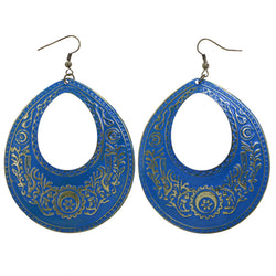 Mi Amore Filigree Dangle-Earrings Blue/Gold-Tone