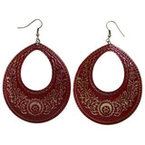 Mi Amore Filigree Dangle-Earrings Red/Gold-Tone