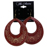 Mi Amore Filigree Dangle-Earrings Red/Gold-Tone