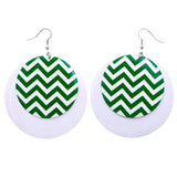 Mi Amore Chevron Dangle-Earrings Green/White