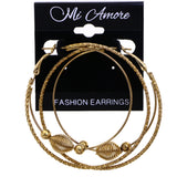 Mi Amore Antiqued Hoop-Earrings Gold-Tone