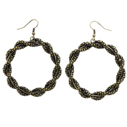 Mi Amore Antiqued Dangle-Earrings Gold-Tone