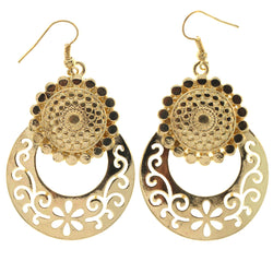 Gold-Tone Metal Dangle-Earrings