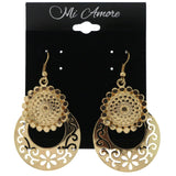 Gold-Tone Metal Dangle-Earrings