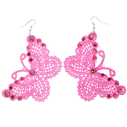 Mi Amore Butterfly Dangle-Earrings Pink