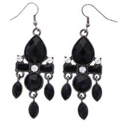 Mi Amore Dangle-Earrings Dark-Silver/Black