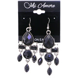 Mi Amore Dangle-Earrings Dark-Silver/Black