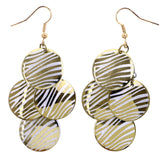 Mi Amore Zebra Stripe Chandelier-Earrings Gold-Tone/Silver-Tone