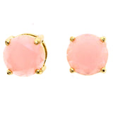 Mi Amore Post-Earrings Pink/Gold-Tone