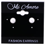 Mi Amore Post-Earrings White