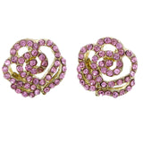 Mi Amore Flower Post-Earrings Pink/Gold-Tone