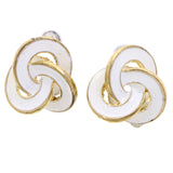 Mi Amore Knot Post-Earrings White/Gold-Tone