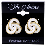 Mi Amore Knot Post-Earrings White/Gold-Tone