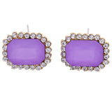 Mi Amore Faceted Post-Earrings Purple/Silver-Tone