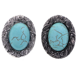 Mi Amore Antiqued Post-Earrings Blue/Silver-Tone